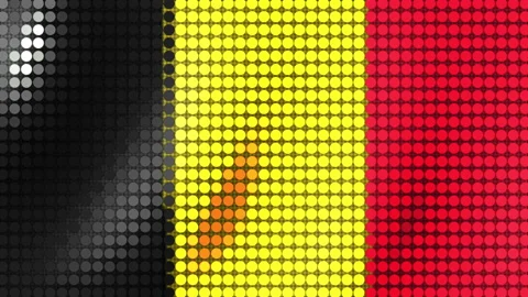 Background of the Flag of Belgium from round particles. Seamless Animation 3D Stock-Footage 201156758