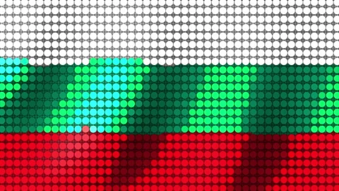 Background of the Flag of Bulgaria from round particles. Seamless Animation 3D 库存影片 201156748