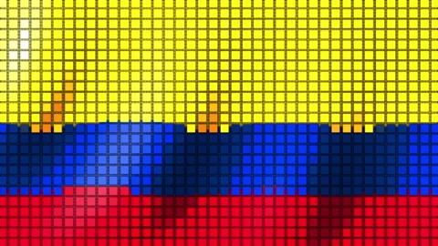 Background of the Flag of Colombia from cubes. Seamless Animation 3D Видео 203295443