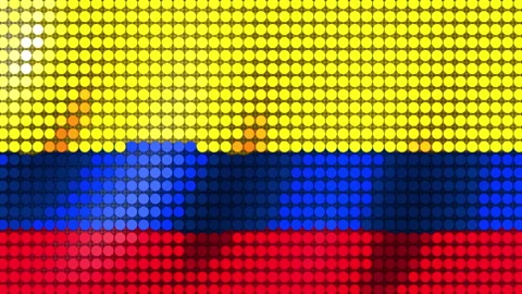 Background of the Flag of Colombia from round particles. Seamless Animation 3D 库存影片 201157103