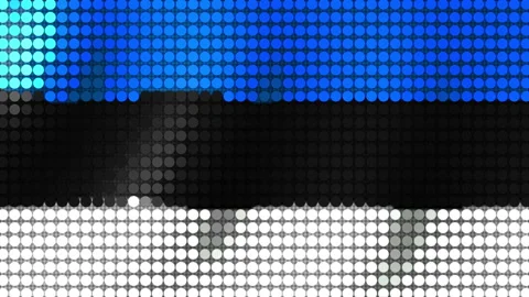 Background of the Flag of Estonia from round particles. Seamless Animation 3D Vídeo Stock 201157989