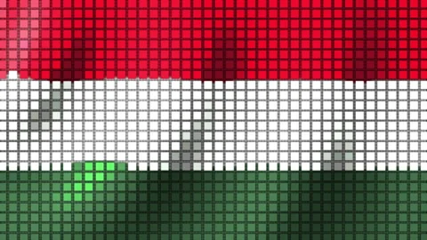 Background of the Flag of Hungary from cubes. Seamless Animation 3D Видео 203281105