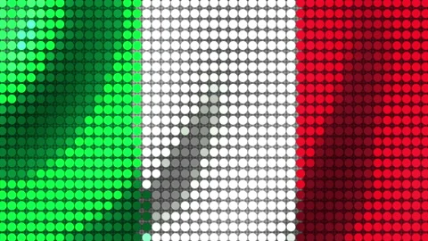 Background of the Flag of Italy from round particles. Seamless Animation 3D Vídeos de archivo 201159694
