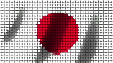 Background of the Flag of Japan from round particles. Seamless Animation 3D Stock-Footage 201165694