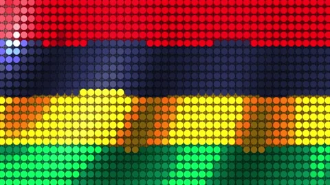 Background of the Flag of Mauritius from round particles. Seamless Animation 3D 库存影片 201166038