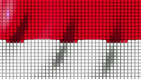 Background of the Flag of Monaco from cubes. Seamless Animation 3D 動画素材 203314096