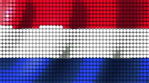 Background of the Flag of the Netherlands from round particles. Animation 3D Видео 201166208