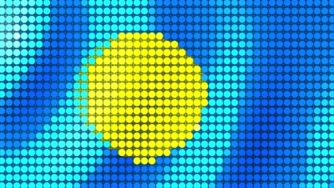 Background of the Flag of Palau from round particles. Seamless Animation 3D 库存影片 201163517