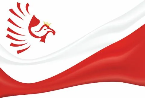 Background with the flag of Poland and the eagle Stock Illustration