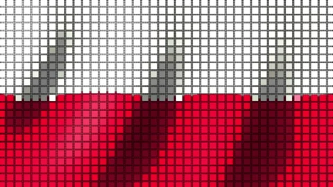 Background of the Flag of Poland from cubes. Seamless Animation 3D 動画素材 203271907