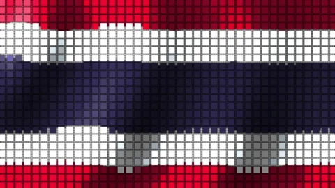 Background of the Flag of Thailand from cubes. Seamless Animation 3D 库存影片 203329141