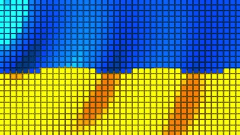 Background of the Flag of Ukraine from cubes. Seamless Animation 3D Stock-Footage 203266675