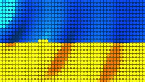 Background of the Flag of Ukraine from round particles. Seamless Animation 3D Vídeos de archivo 201164601