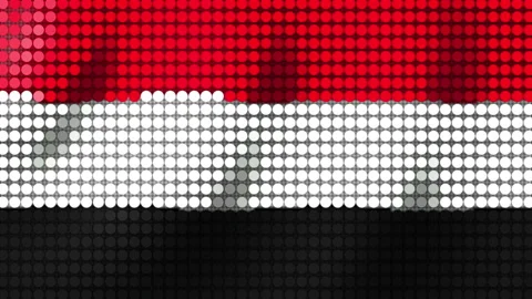 Background of the Flag of Yemen from round particles. Seamless Animation 3D 動画素材 201164656