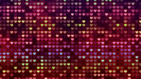 Background, flashing wall of hearts Stock Illustration