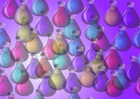 Background with flasks Stock Illustration