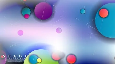 Background of Flat Space with planets and stars. Vector illustration of galax Illustrazione stock
