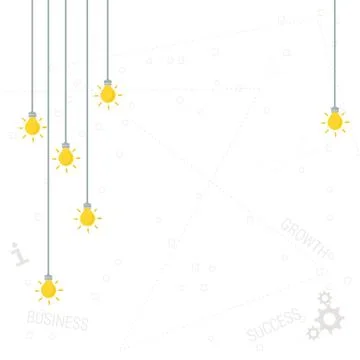 Background with flat yellow lamps Stock Illustration