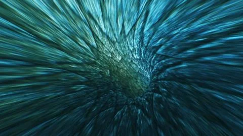 Background with flight in sci-fi tunnel with fantastic lights. Stock Illustration