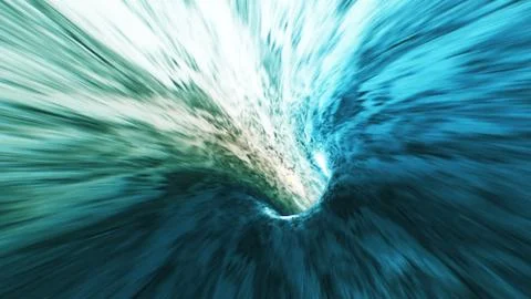 Background with flight in sci-fi tunnel with fantastic lights. Stock Illustration