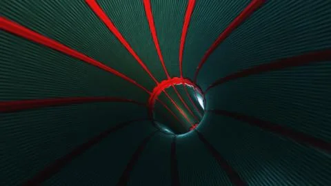 Background with flight in sci-fi tunnel with fantastic lights. Stock Illustration