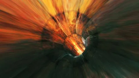 Background with flight in sci-fi tunnel with fantastic lights. 3D rendering Stock Illustration