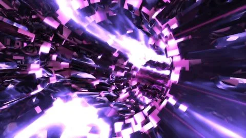 Background flight in sci-fi tunnel. Stock Illustration