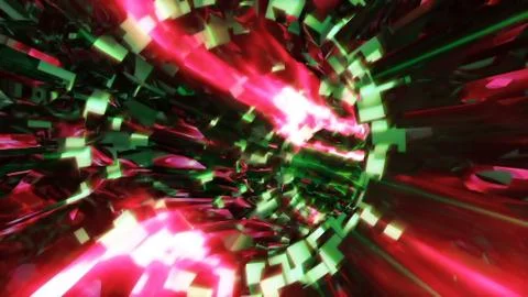 Background flight in sci-fi tunnel. Stock Illustration