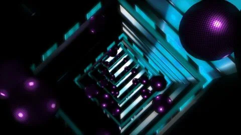 Background flight in sci-fi tunnel. Stock Illustration