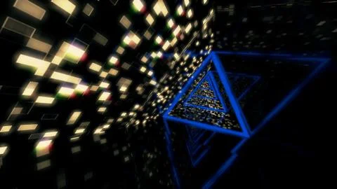 Background flight in sci-fi tunnel. 3D rendering Stock Illustration