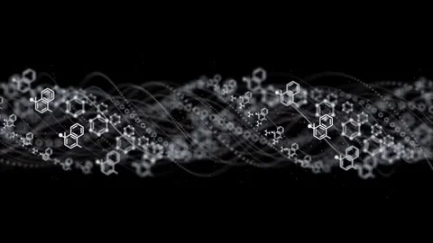 Background of floating molecular structure 库存影片 330586301
