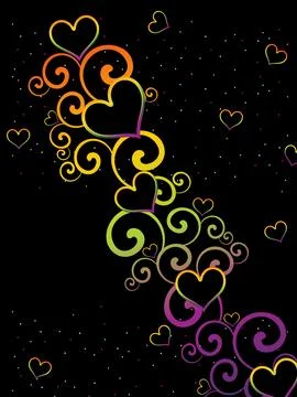 Background with floral, heart Stock Illustration
