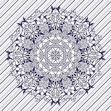 Background floral mandala pattern. the blue and white. Stock Illustration