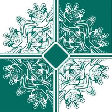 Background floral mandala pattern. the green and white. Stock Illustration