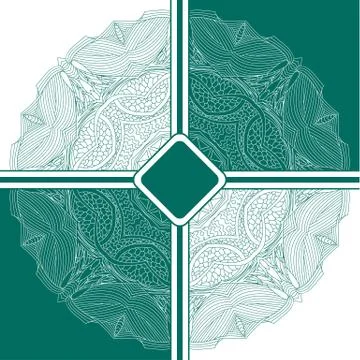 Background floral mandala pattern. the green and white. Stock Illustration