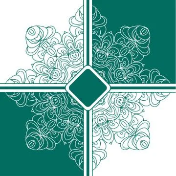 Background floral mandala pattern. the green and white. Stock Illustration