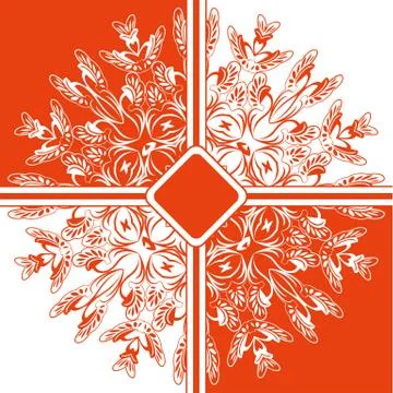 Background floral mandala pattern. orange and white. Stock Illustration