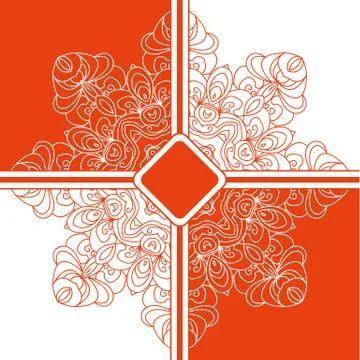 Background floral mandala pattern. orange and white. Stock Illustration