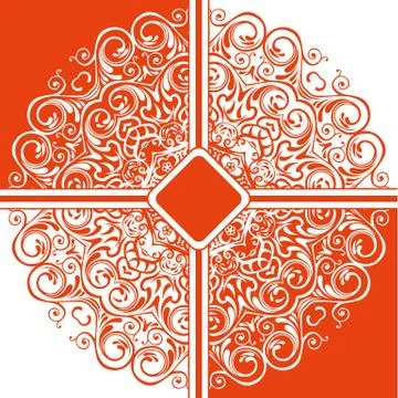 Background floral mandala pattern. orange and white Illustrazione stock