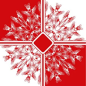 Background floral mandala pattern. red and white. Stock Illustration