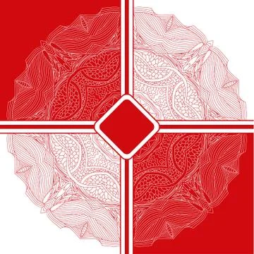 Background floral mandala pattern. red and white. Stock Illustration