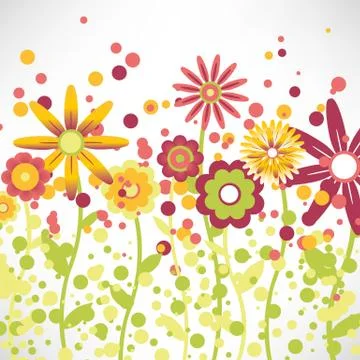 Background with a floral pattern of child Illustrazione stock