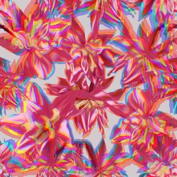 The background is floral. pattern of flowers psychedelic ornaments. Illustrazione stock