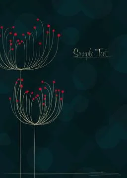 Background floral text card vector illustration Illustrazione stock