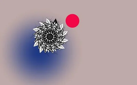 Background with flower and circle Stock Illustration
