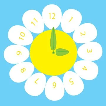 Background with flowers and clock Stock-Illustration