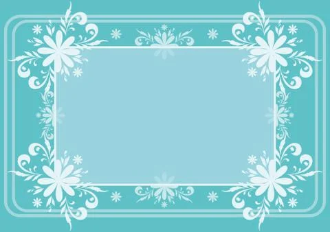 Background, flowers and frame Stock Illustration