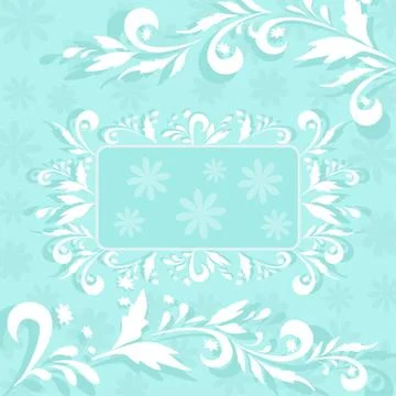 Background, flowers and frame Stock Illustration