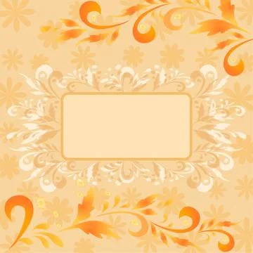 Background, flowers and frame Stock Illustration