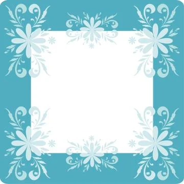 Background, flowers and frame Stock Illustration